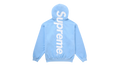 Supreme Satin Applique Hooded Sweatshirt (FW24) Light Blue
