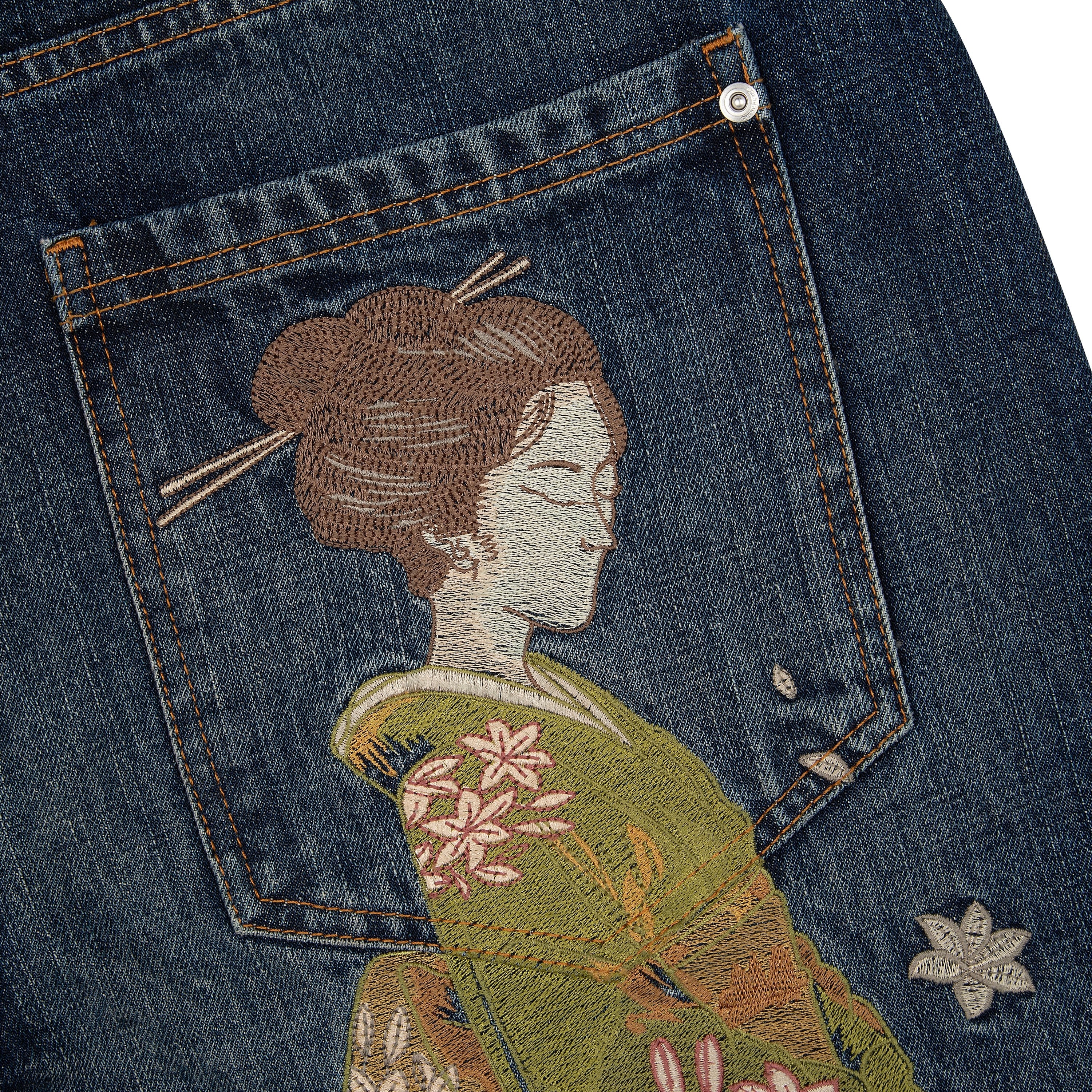 "yakuza" indigo washed Denim