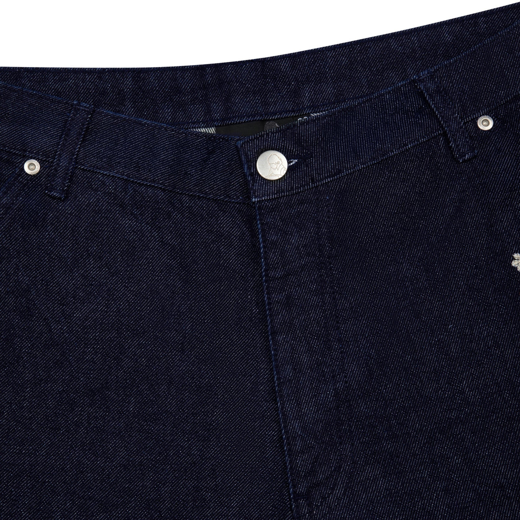 "yakuza" indigo raw Jorts 01