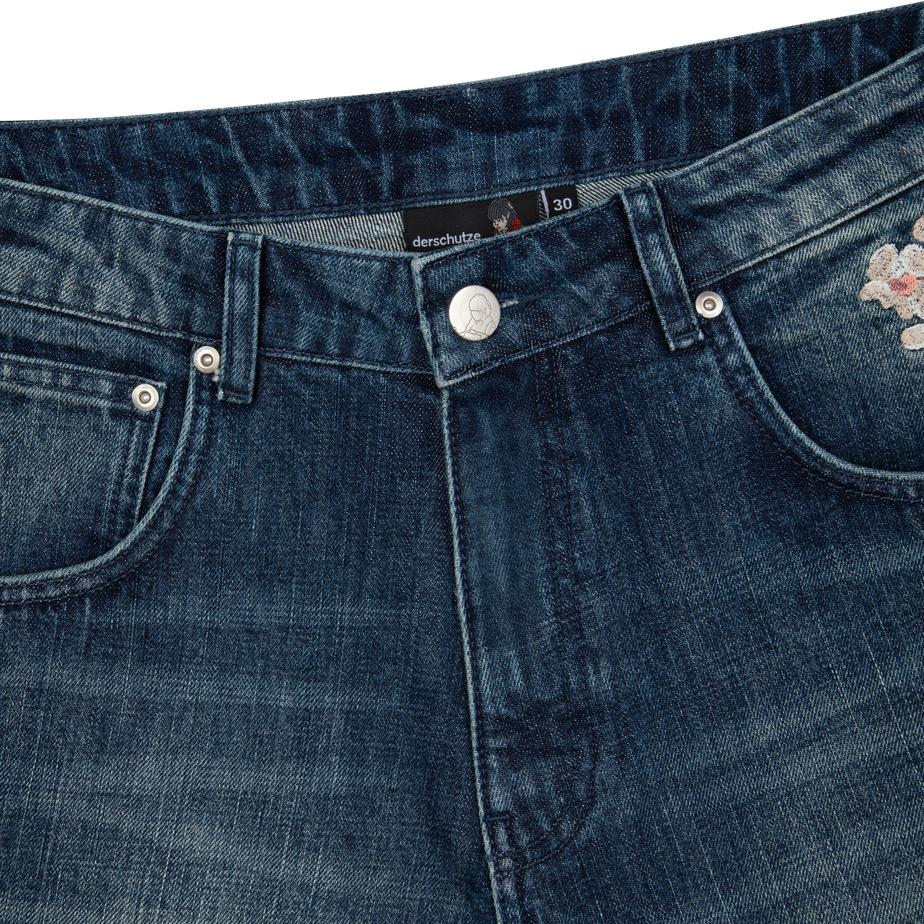 "yakuza" indigo washed Jorts 01