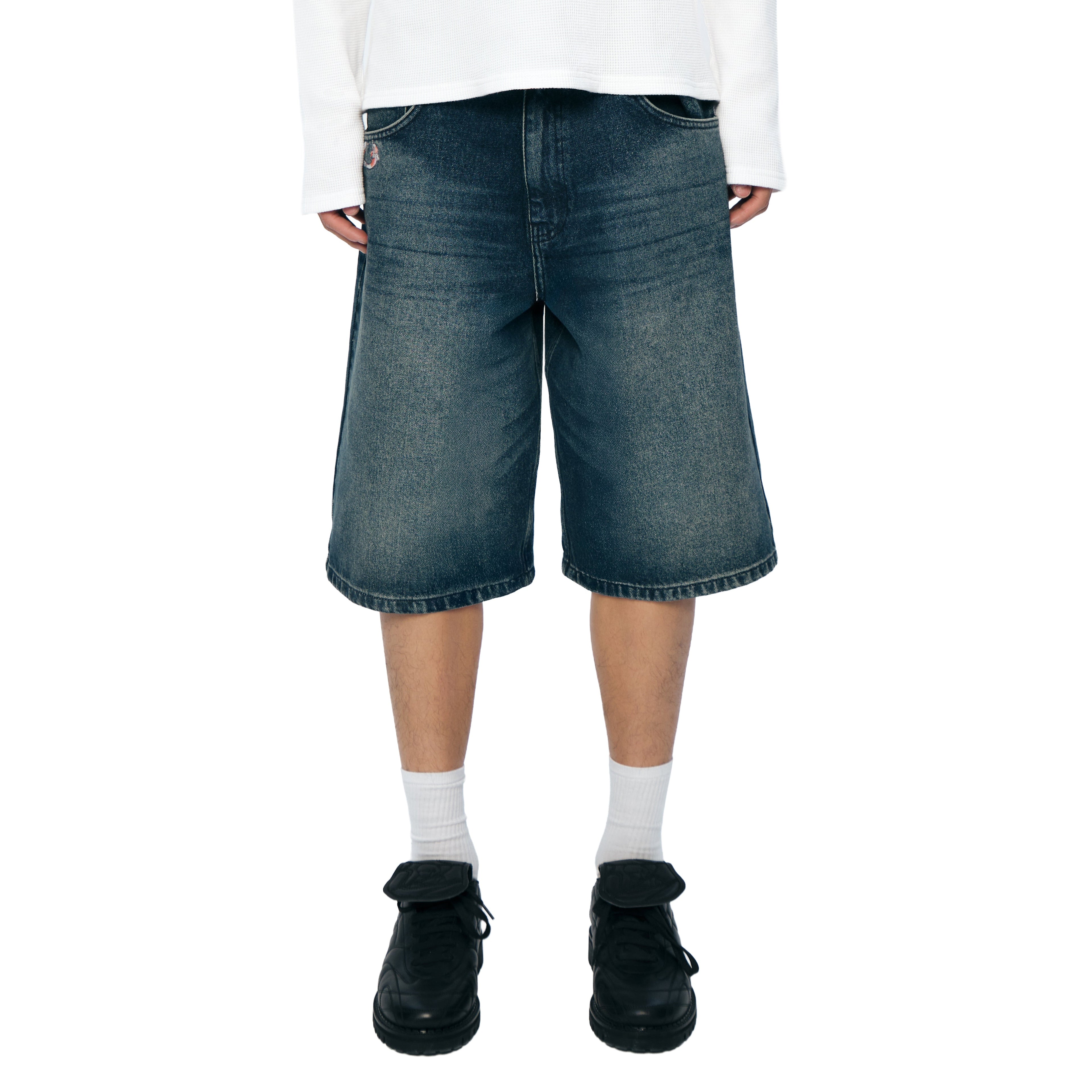 "koi fish v2" Jorts washed indigo