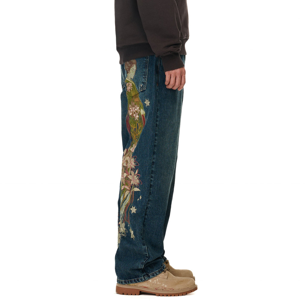 "yakuza" indigo washed Denim