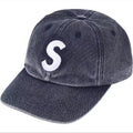 Supreme Washed Black "S" Logo 6-Panel Dad Hat