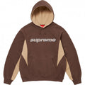 Supreme Curved Logo Hooded Sweatshirt - Brown / Tan