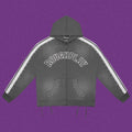 Roughplay Arch Logo Track Zip-Up Hoodie - Dark Grey
