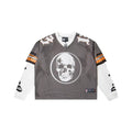 "Godspeed" Layered Mesh Skull Long Sleeve Jersey (Grey/White/Orange)
