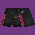 Roughplay Straight Logo Track Shorts - Black/Red