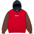 Supreme Box Logo Hooded Sweatshirt - Red / Brown / Navy