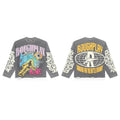 Roughplay Vintage Graffiti & Figure Graphic Heavyweight Long-Sleeve Tee - Washed Grey