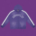 Roughplay Arch Logo Track Zip-Up Hoodie - Purple