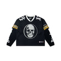 "Godspeed" Layered Mesh Skull Long Sleeve Jersey (Black/Yellow)