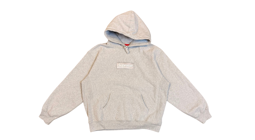 Supreme Box Logo Hoodie Heather Grey (FW24) (P)