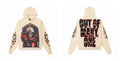 Vintage "Godspeed" Racing Skull Oversized Beige Hoodie