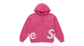 Supreme Big Logo Zip Up Hooded Sweatshirt Magenta (P)