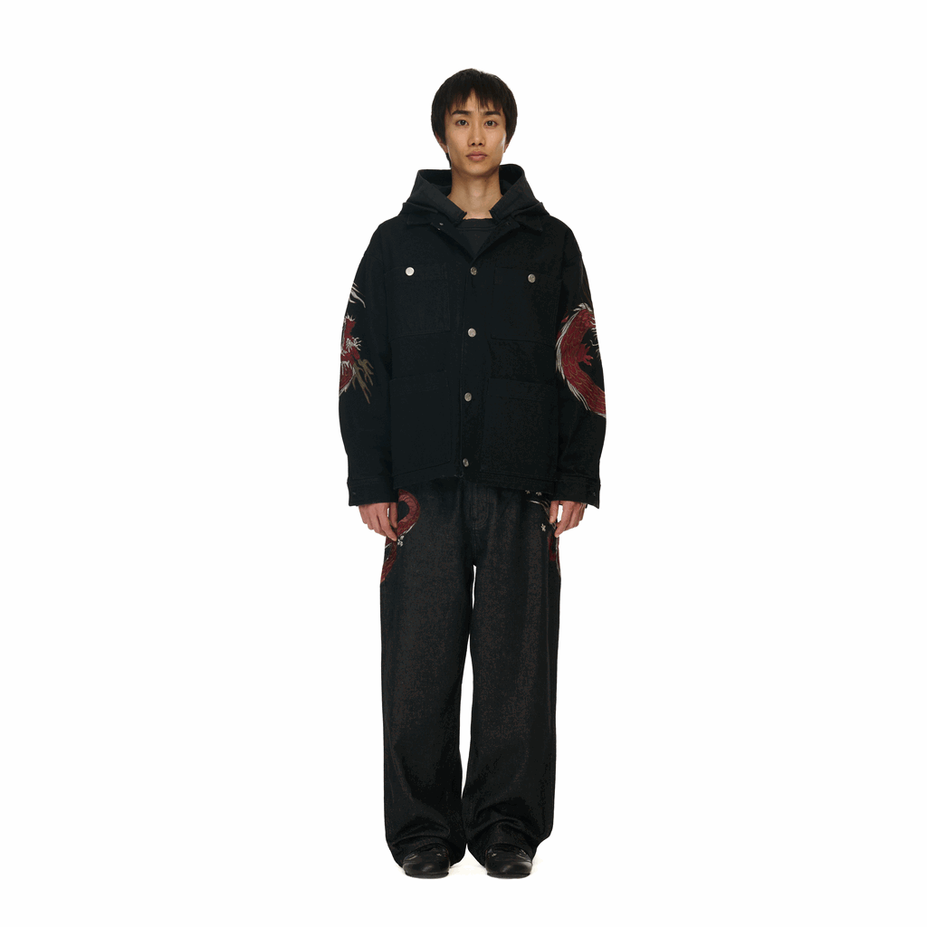 "yakuza" raw Denim black